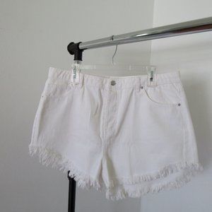 Wild Fable High Rise Denim Mom Shorts White 16